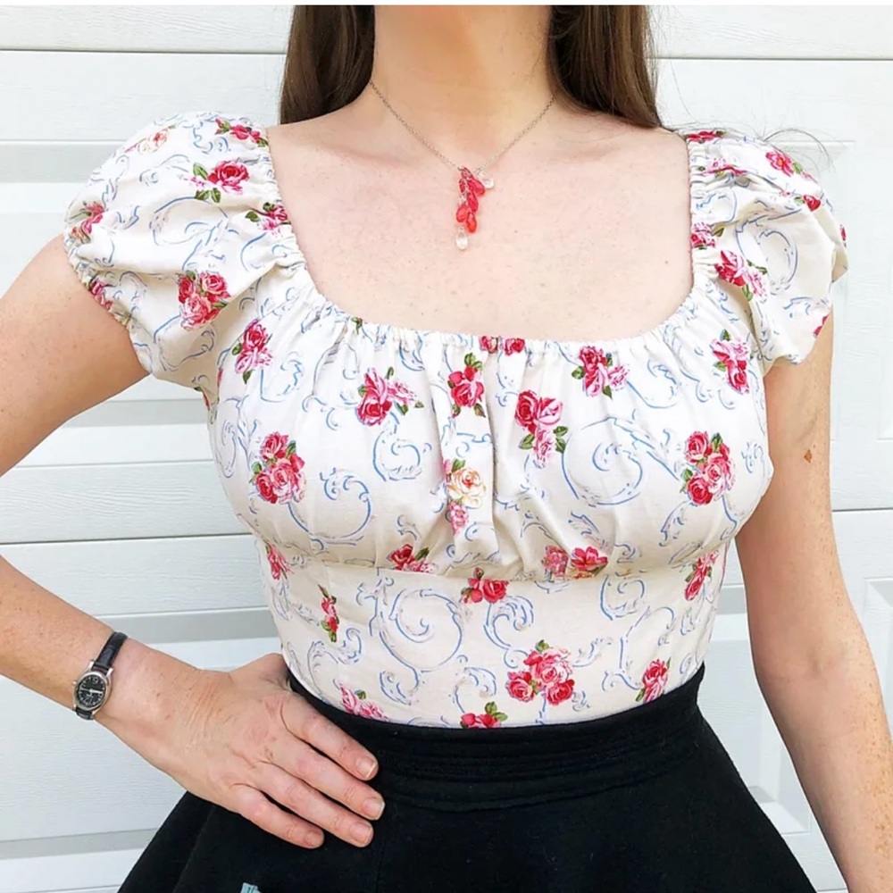Bernie Dexter Floral Puff Sleeve Top